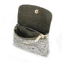 Porte-monnaie suédé métallisé baroque 041A Kaki - Crocochic