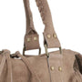Sac à main bowling en cuir daim taupe - Crocochic