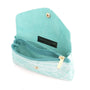 Vue 4 du Porte-monnaie long suédé irisé baroque 05A Turquoise en cuir par Made in Italy.