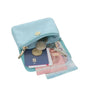 Vue 4 du Porte-monnaie femme cuir italien irisé 041 Turquoise par Made in Italy.