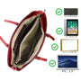 Sac cabas femme simili cuir a4 rouge - vue 5 | Flora & co