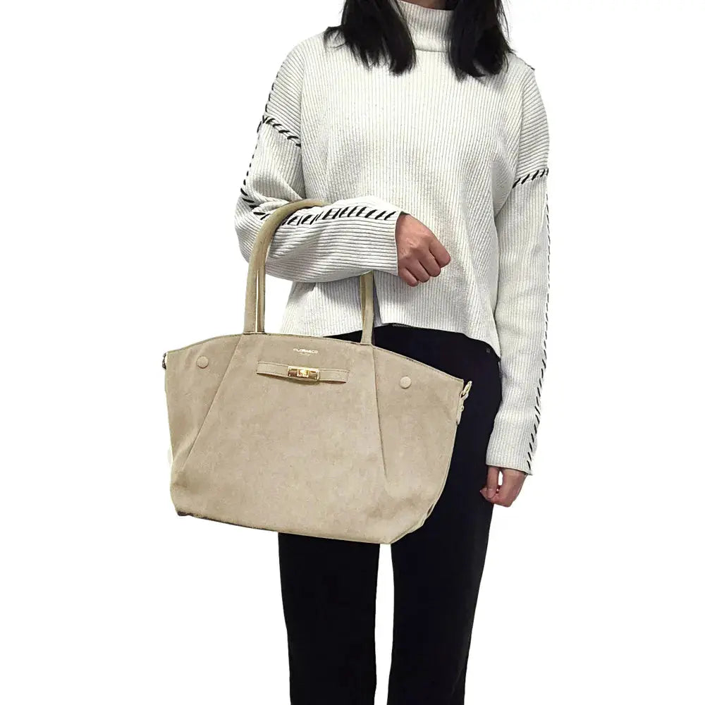 Sac à main bandoulière suédé Beige