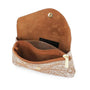 Vue 4 du Porte-monnaie long suédé irisé baroque 05A Camel en cuir par Made in Italy.