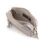 Sac bandoulière femme cuir irisé taupe élégant et tendance.