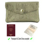 Portefeuille pochette passeport cuir irisé Olive - Crocochic