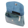 Vue 4 du Porte-monnaie femme cuir italien irisé 041 Bleu Canard par Made in Italy.