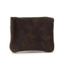 Vue 5 du Petit porte-monnaie cartes cuir suède Chocolat par Made in Italy.