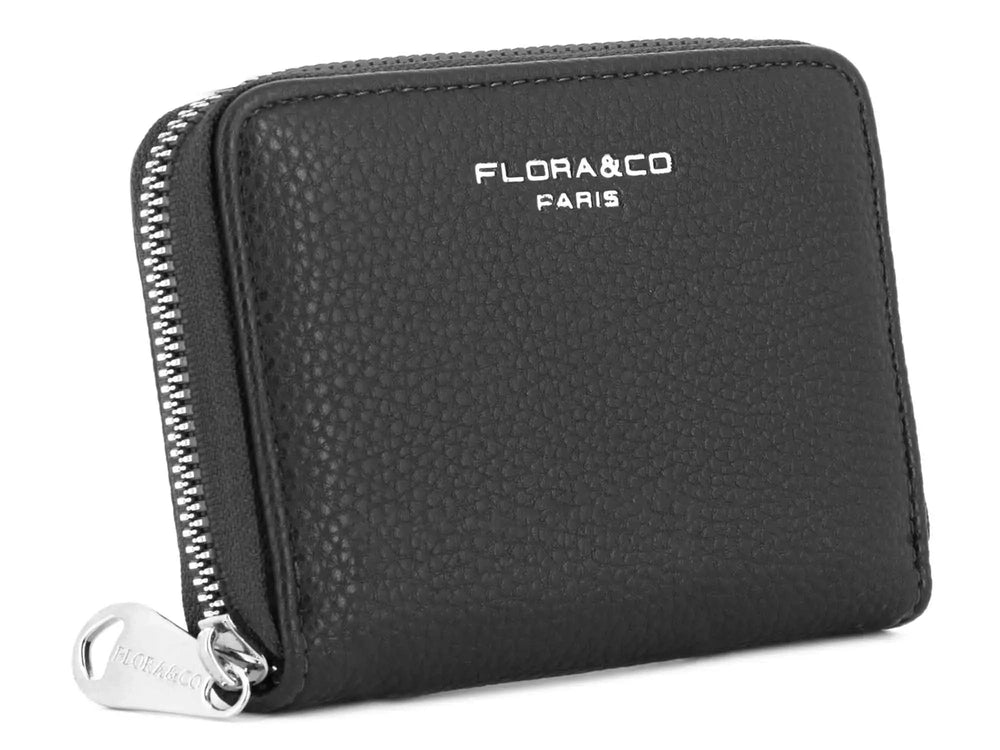 Flora & co Portefeuille monnaie femme souple noir