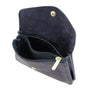 Vue 4 du Porte-monnaie cartes femme cuir irisé 051 bleu marine par Made in Italy.