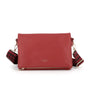 Flora & co Sac bandoulière large multipoches rouge foncé