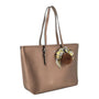 Sac cabas femme simili cuir foulard marron métal - vue 2 | Flora & co