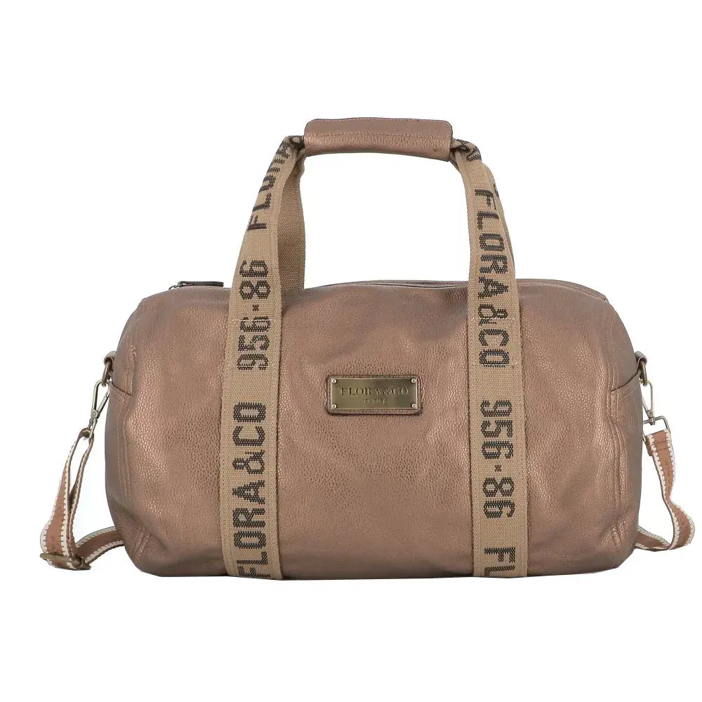 Sac polochon sport voyage femme marron métal