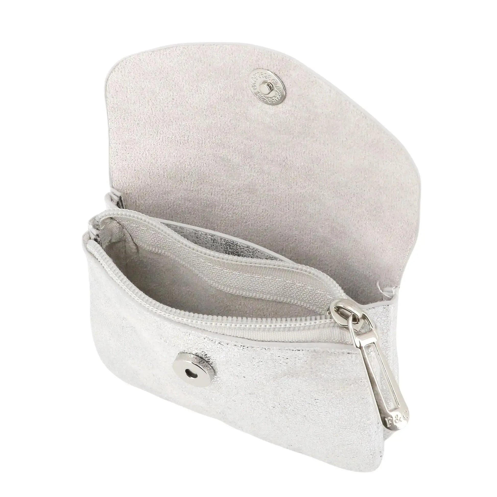 Flora & co Porte-monnaie femme court suède irisé Noir Argent