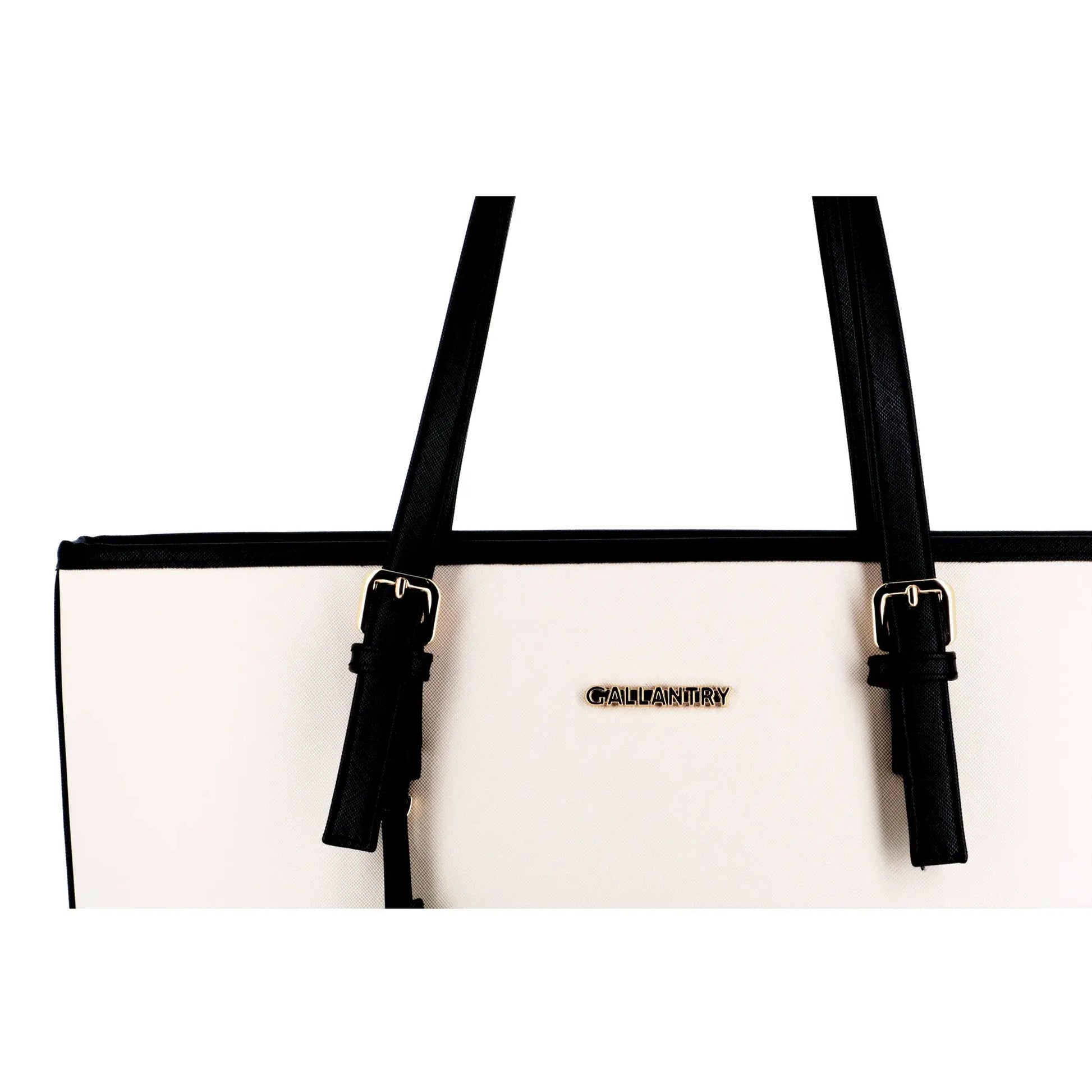 Gallantry Sac cabas femme bicolore saffiano blanc