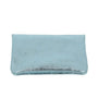 Vue 4 du Porte-monnaie cartes femme cuir irisé 051 Turquoise par Made in Italy.