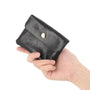 Vue 4 du Porte-Monnaie Cuir Suédé Grainé 041C Noir par Made in Italy.