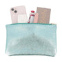 Vue 4 du Pochette coméstique voyage cuir irisé Turquoise par Made in Italy.