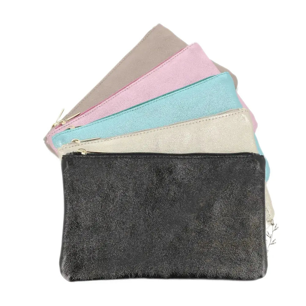 Pochette coméstique voyage cuir irisé Rose other image 5