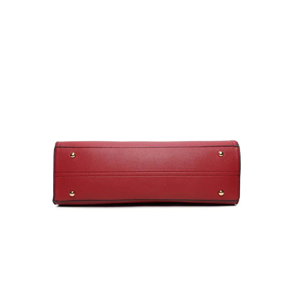 Gallantry Sac cabas femme pompon fourrure a4 rouge