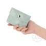 Vue 4 du Porte-Monnaie Cuir Suédé Grainé 041C Vert Clair par Made in Italy.
