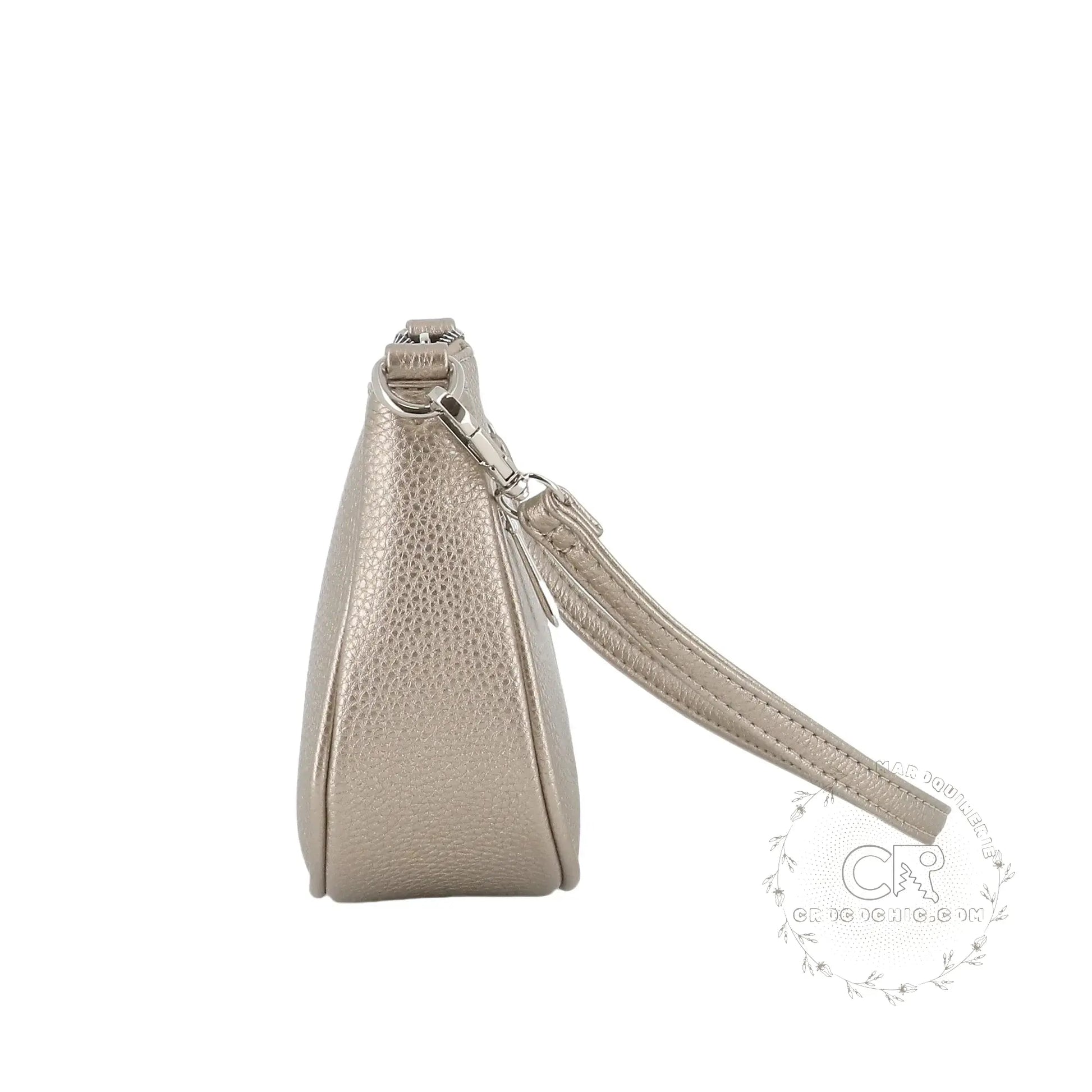 Flora & co Sac baguette avec bandoulière Taupe Métal