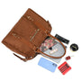 Vue 4 du Grand sac bowling similicuir suédine femme Marron synthetique par Gallantry.