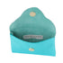 Porte-monnaie cuir irisé femme ultra fin Cyan - Crocochic