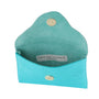 Porte-monnaie cuir irisé femme ultra fin Cyan - Crocochic