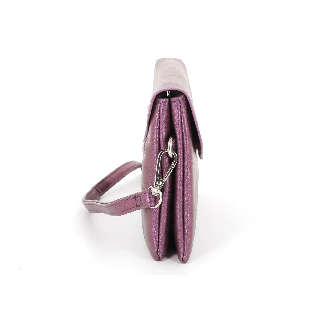Sac bandoulière femme irisé rabat violet