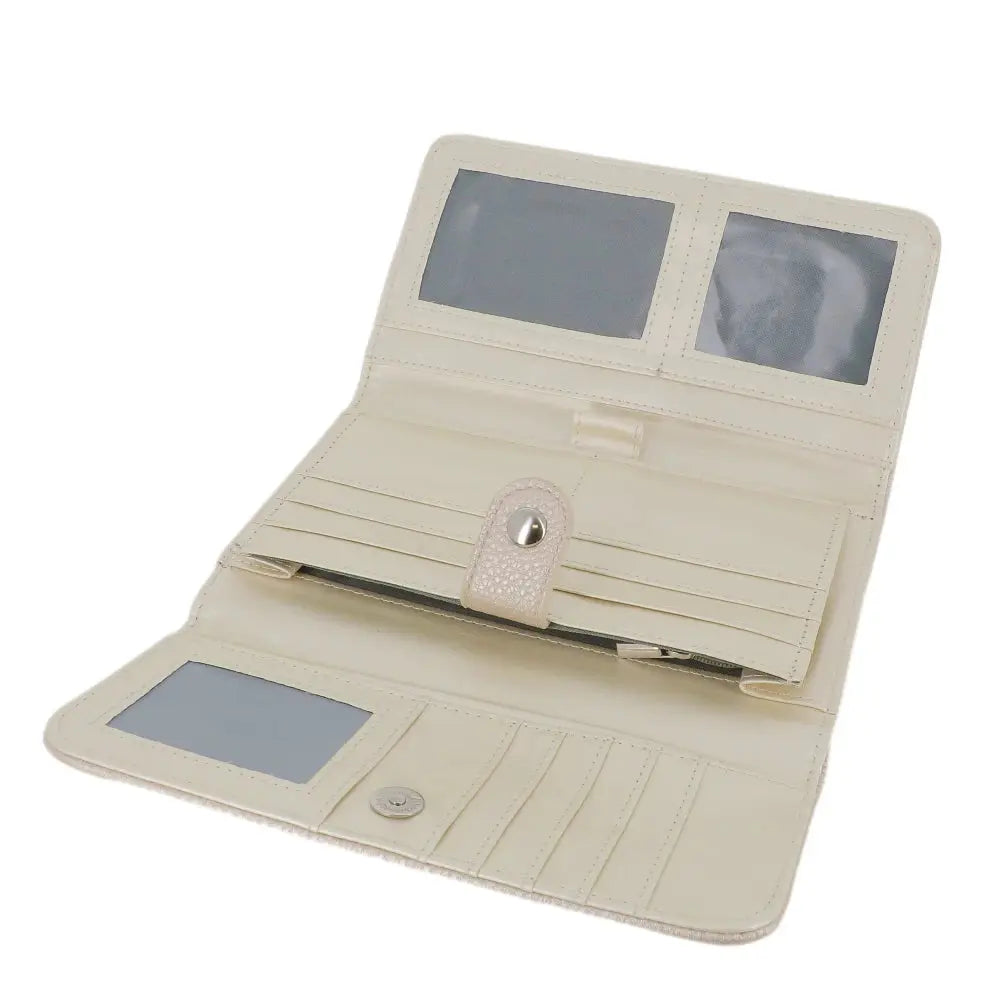 Portefeuille chéquier femme souple Ivoire