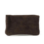 Vue 5 du Porte-monnaie portefeuille mi-long suède Chocolat en cuir par Made in Italy.