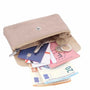 Vue 4 du Porte-monnaie cartes femme cuir irisé 051 or rose par Made in Italy.