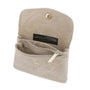 Vue 4 du Porte-monnaie court cuir suède embossé 041FL Taupe par Made in Italy.