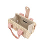 Vue 4 du Petit sac bandoulière estival en paille Rose en cuir paille par Flora & co.
