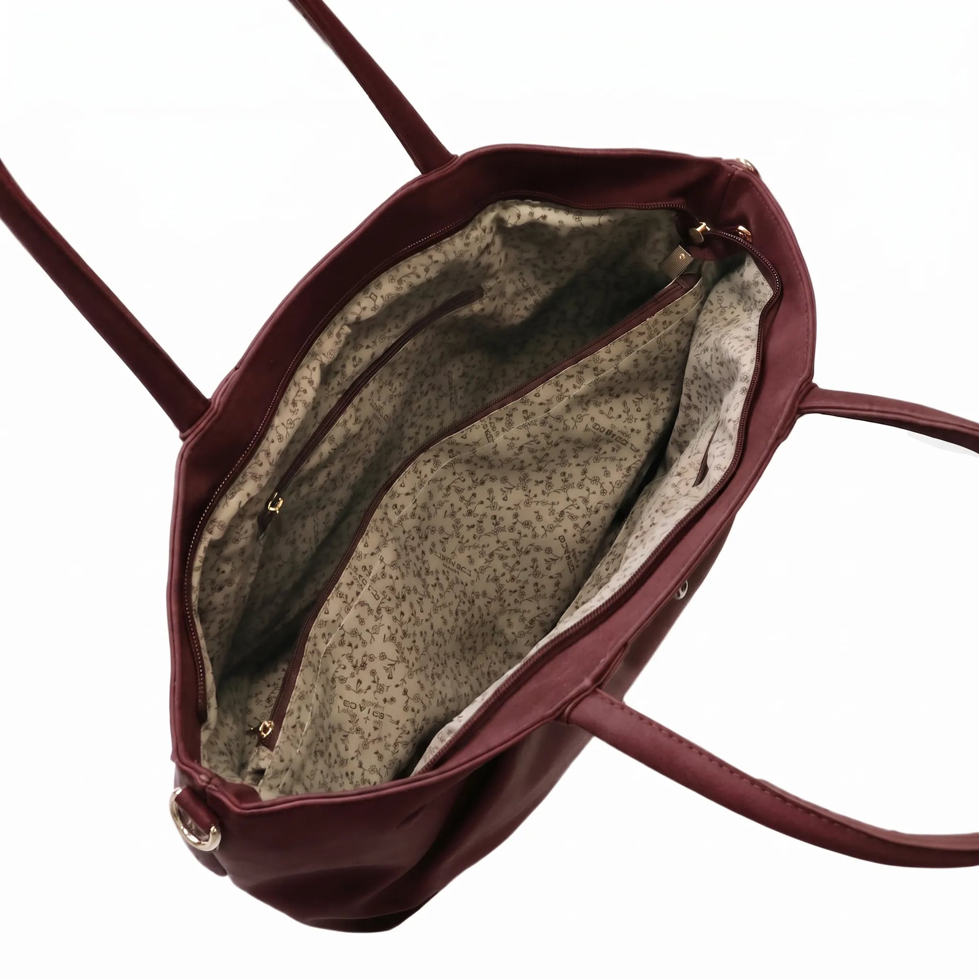 Sac à Main Femme en Similicuir Effet Daim Bordeaux