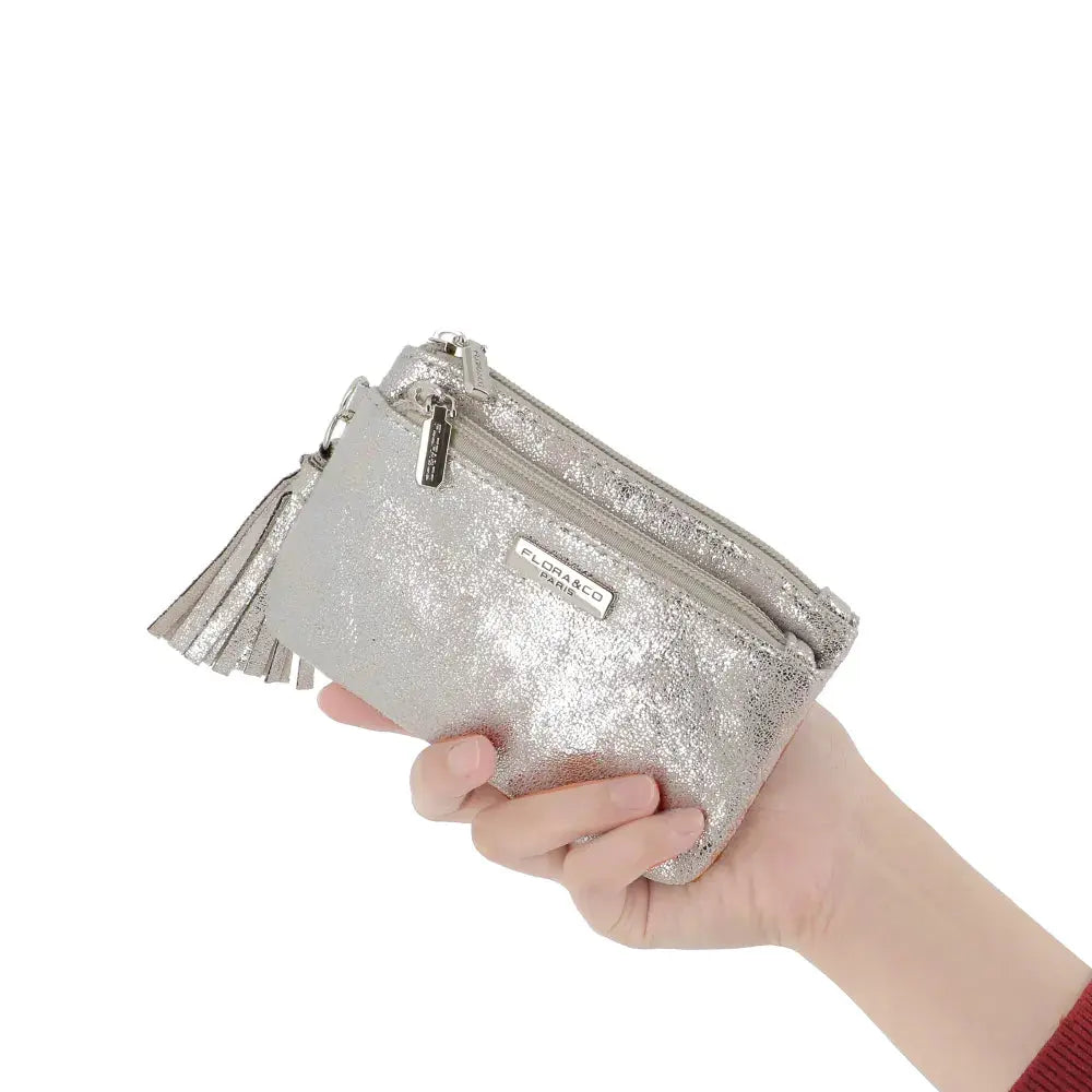 Porte-monnaie Femme Similicuir Suède Irisé taupe