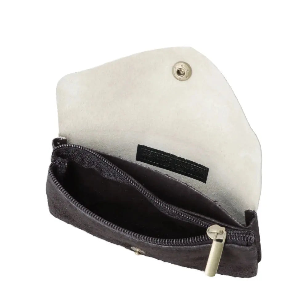 Porte-monnaie cartes femme irisé suède chocolat