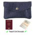 Portefeuille pochette passeport cuir isiré Bleu Marine other image 5