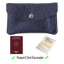 Portefeuille pochette passeport cuir irisé Bleu Marine - Crocochic