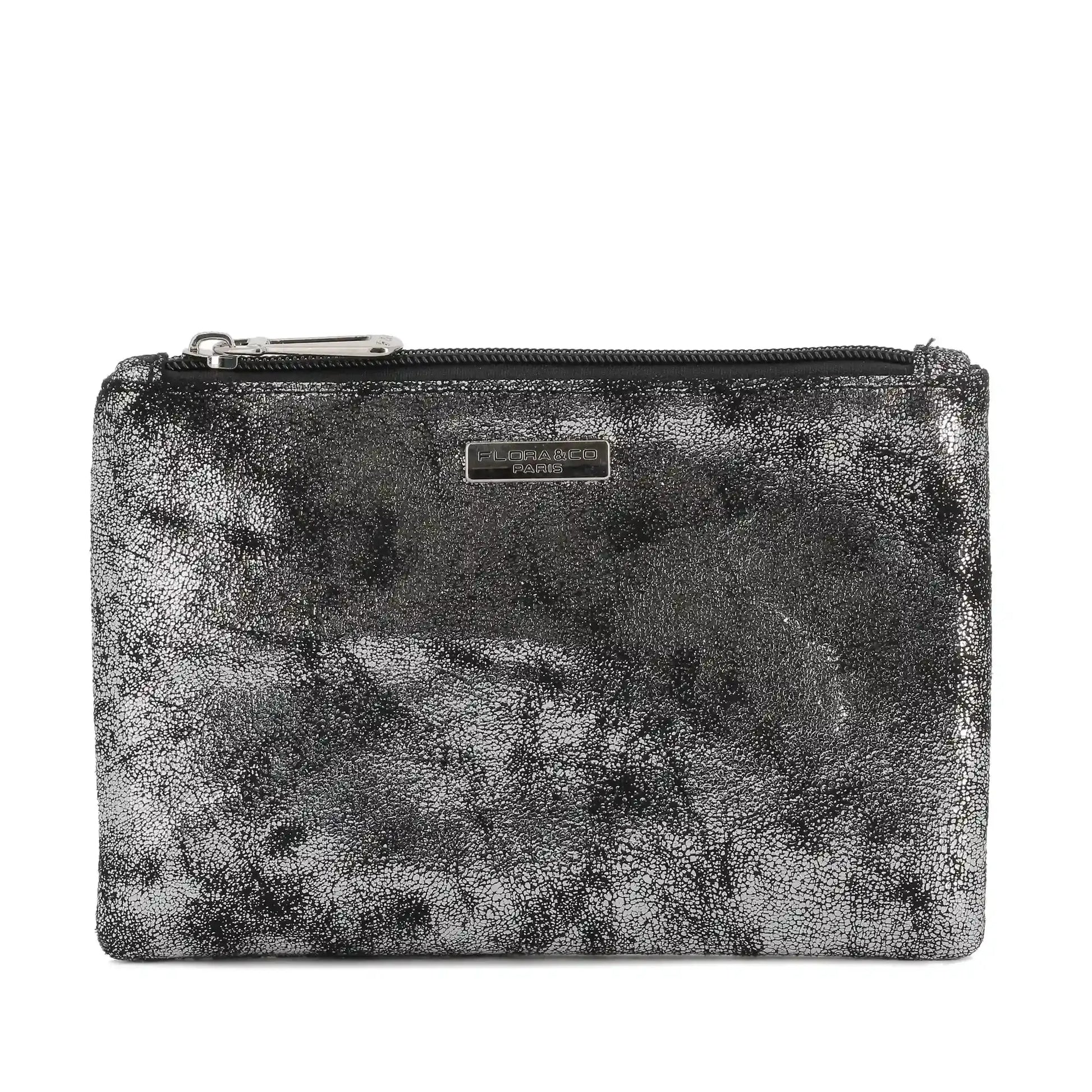 Flora & co Pochette femme suédine irisé gris argent