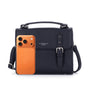 Sac cartable bandoulière femme broderie bleu - Crocochic
