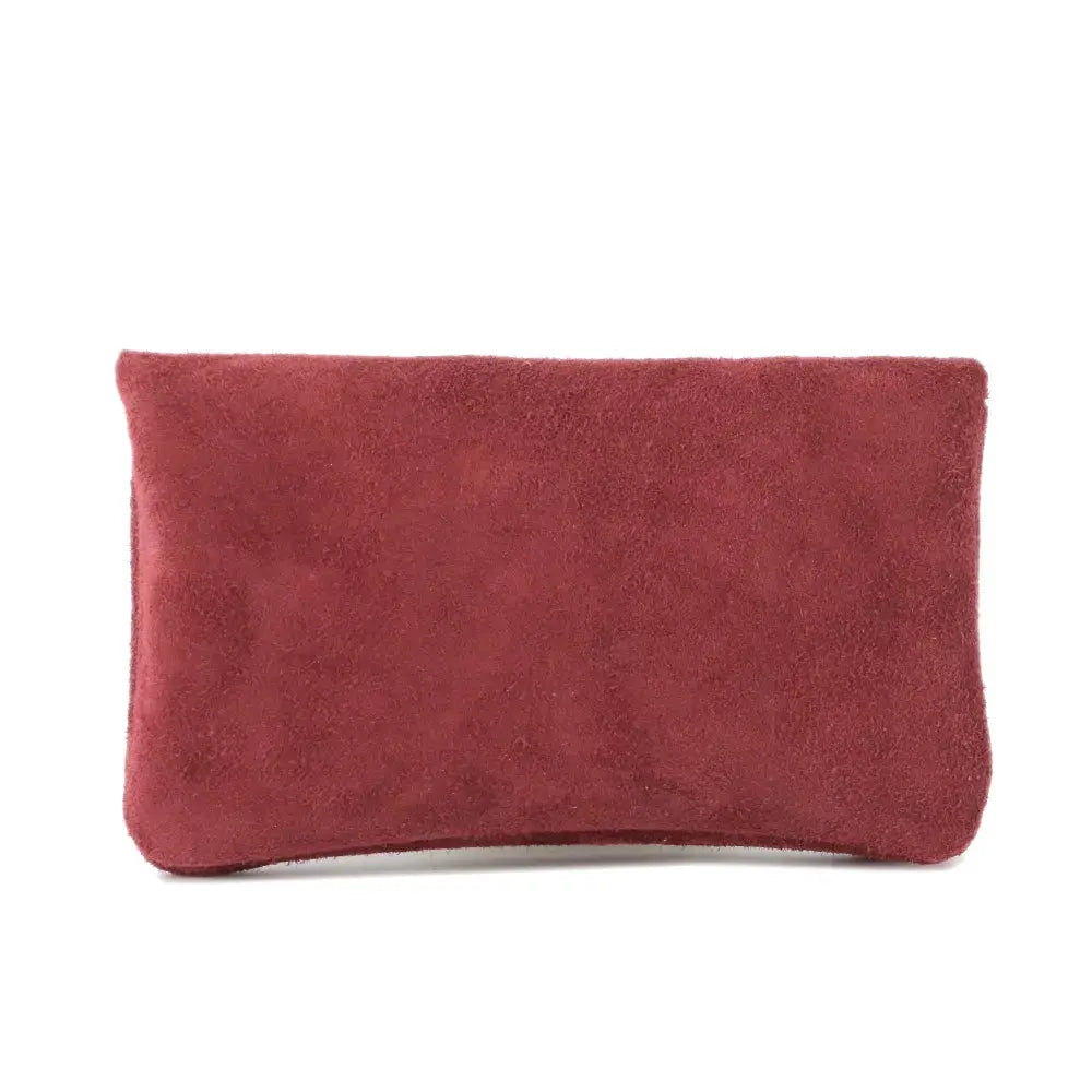 Porte-monnaie portefeuille mi-long suède Bordeaux other image 5