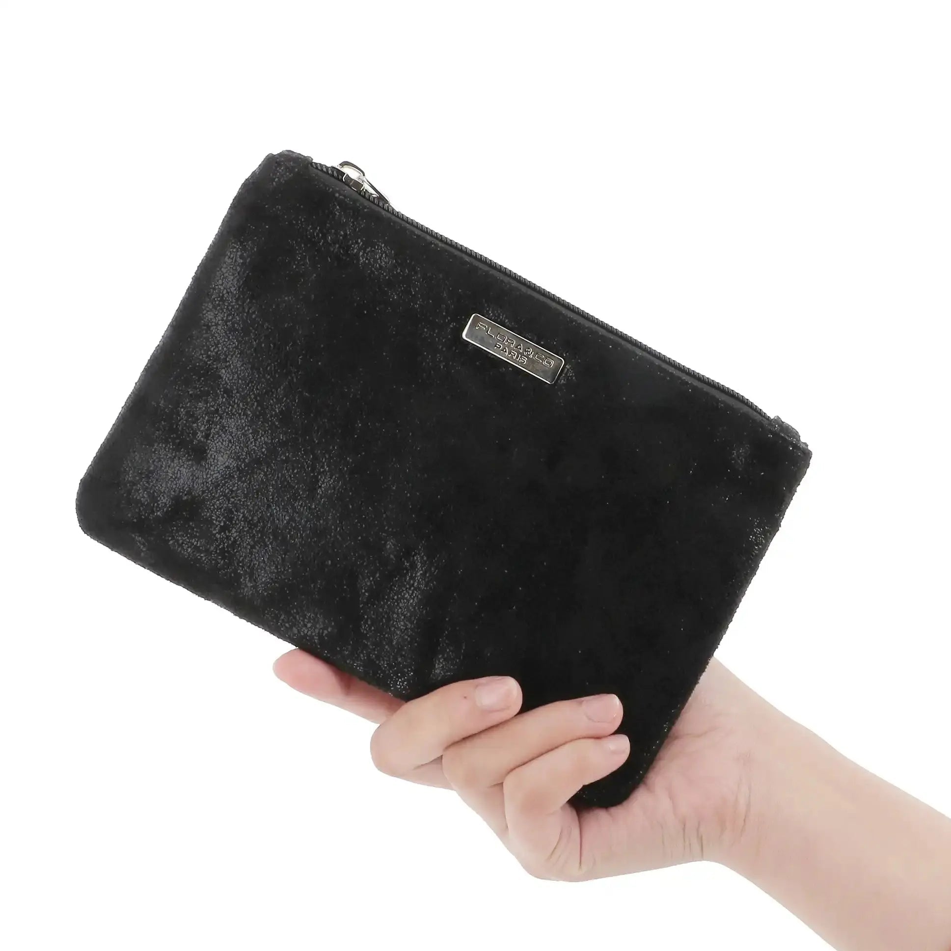 Flora & co Pochette femme suédine irisé noir