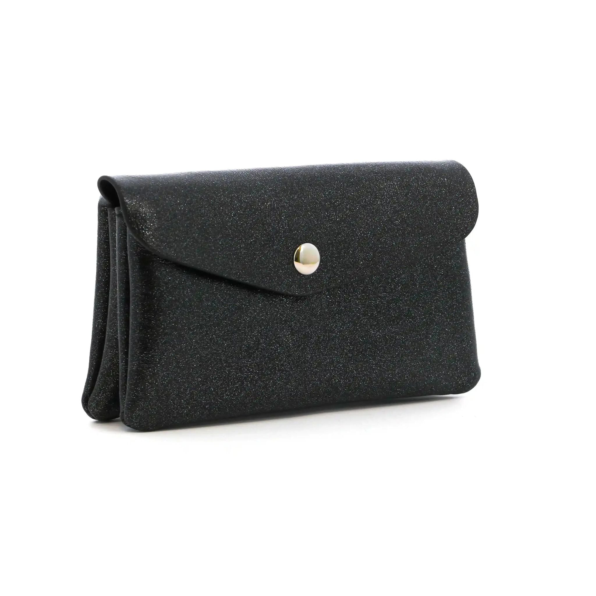 Flora & co Porte-monnaie femme irisé enveloppe noir