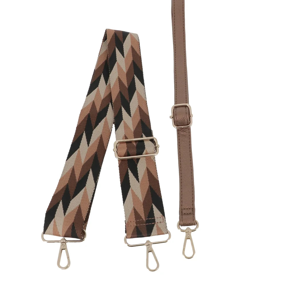 Large ivory multi-pocket shoulder bag