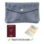 Portefeuille pochette passeport cuir irisé Bleu - Crocochic