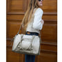 Vue princ. du Grand sac à main bowling grainé taupe VORTEX en cuir synthetique par Flora & co.