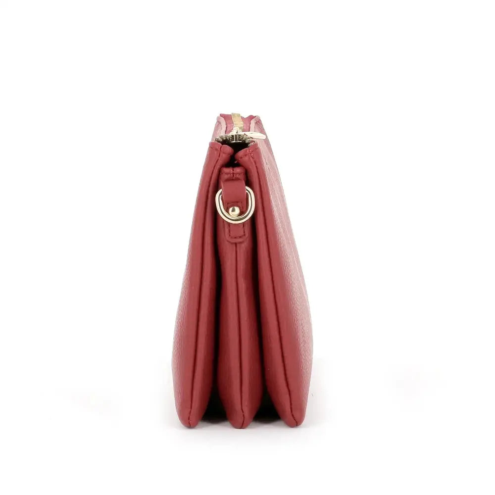 Flora & co Sa ville femme 3 bandoulières multipoches rouge foncé