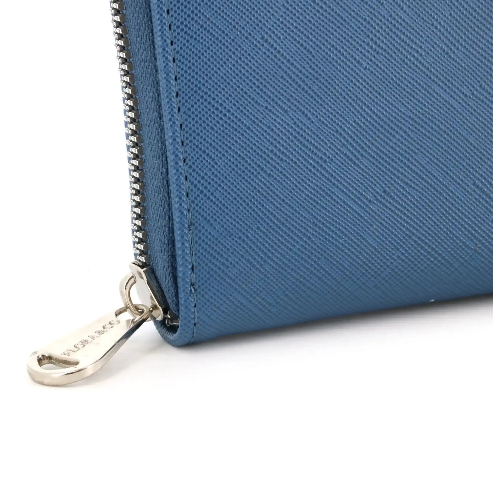 Flora & co Portefeuille porte-carte femme saffiano bleu jean