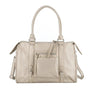 Vue 1 du Grand sac à main bowling grainé taupe VORTEX en cuir synthetique par Flora & co.